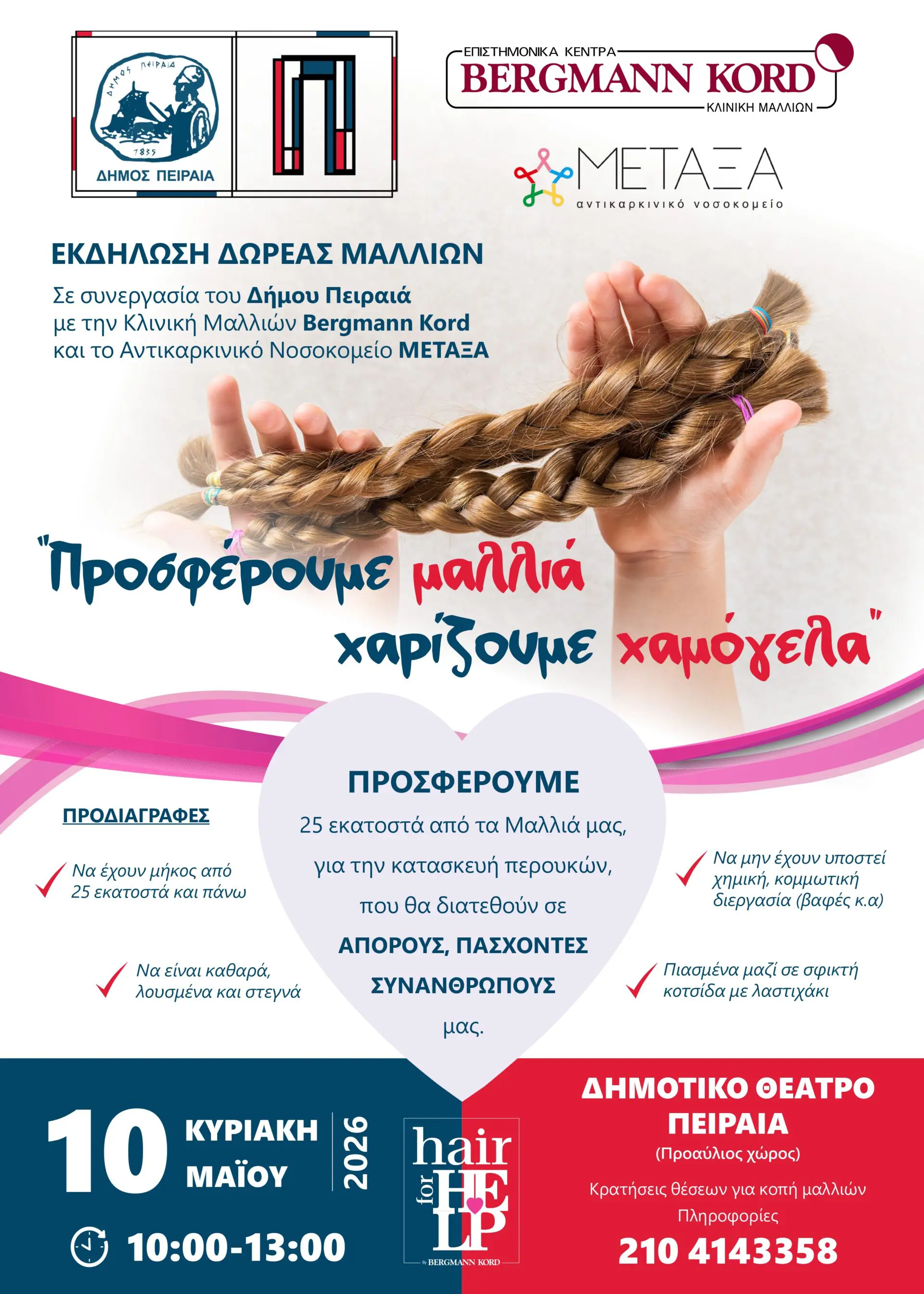 5783 (1) δωρεά μαλλιών Πειραιάς ογκολογικοί ασθενείς 2026