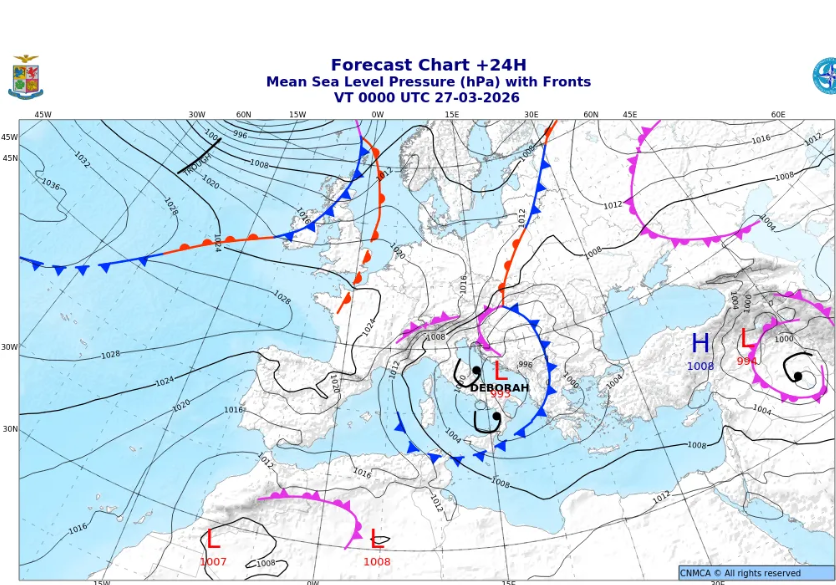 κακοκαιρία DEBORAH Αθήνα καταιγίδα πρόγνωση