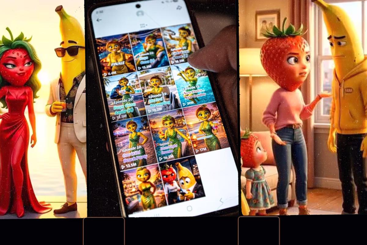 Strawberina AI φρούτα viral social media