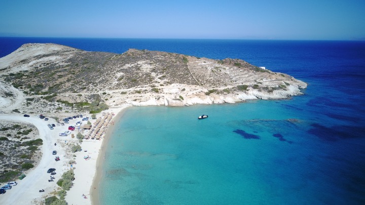 Κίμωλος Πράσσα παραλία τιρκουάζ νερά