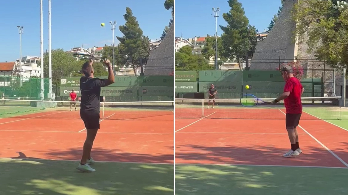 xrwma-kaselakis-adonis-tennis Μαρκόπουλος Άδωνις Κασσελάκης τένις